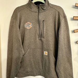Carhartt Men's Grey Zip-Up Sweatshirt Size L